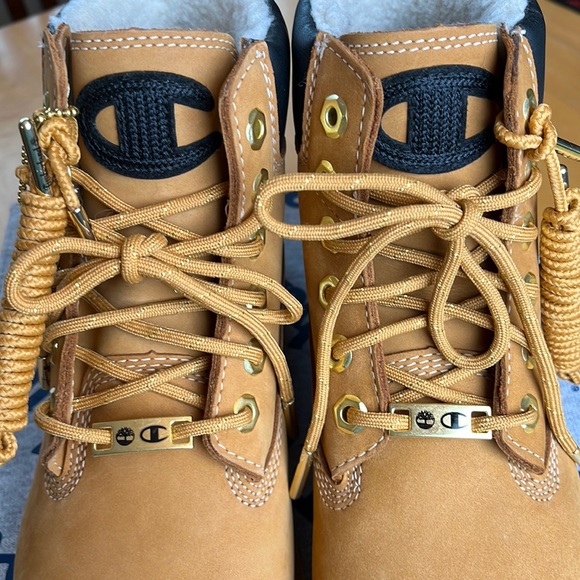 RARE Timberland X Champion Premium 6 inch Shearling Boots NIB - Picture 5 of 10